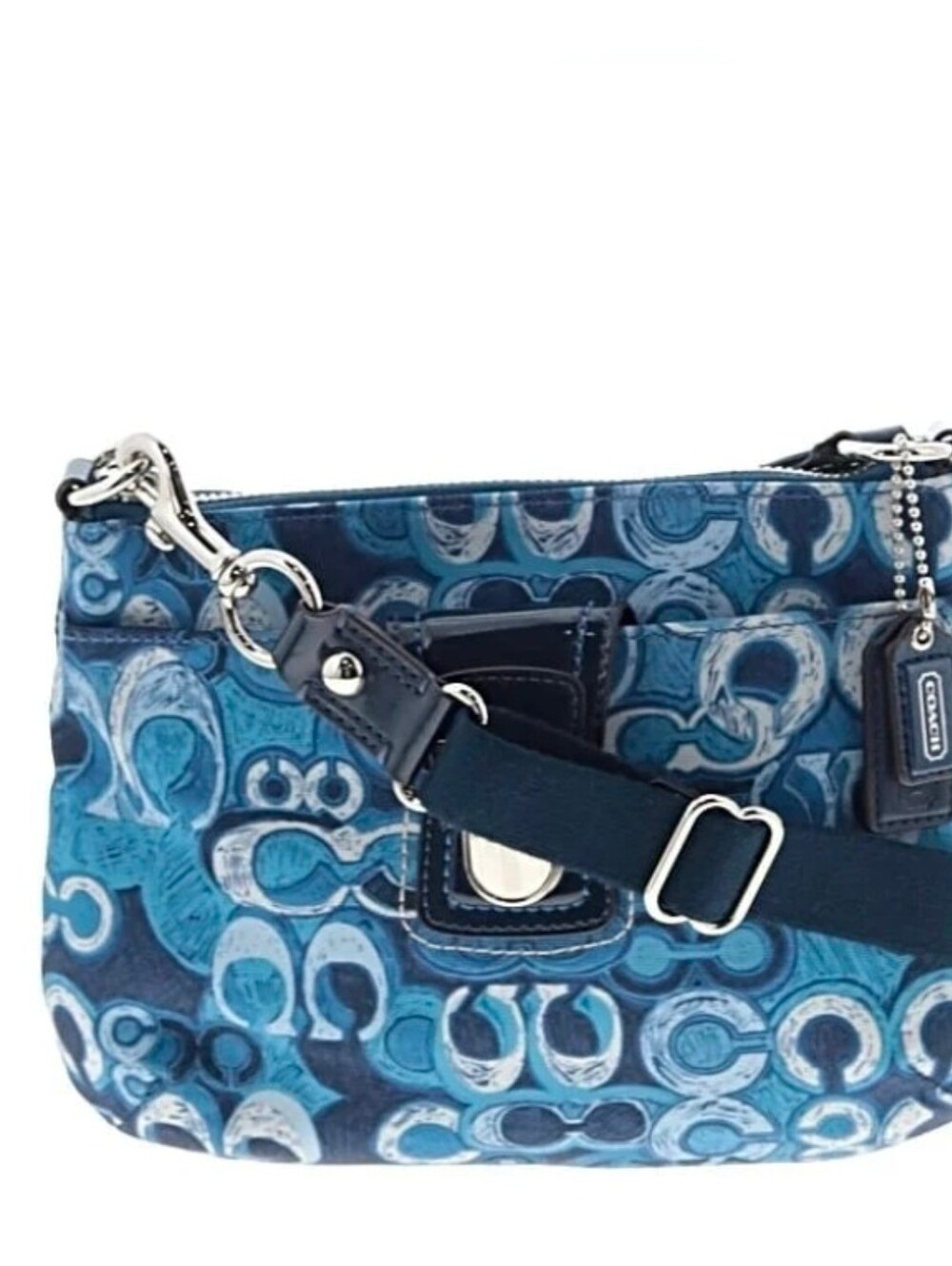 Coach Poppy Denim Print Swing Pack - Picture 15 of 15